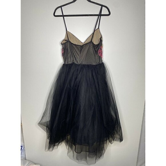 Patbo Cocktail Dress Size 12/44 Black Patricia Bonaldi Beaded Floral Bustier NEW - Picture 6 of 9